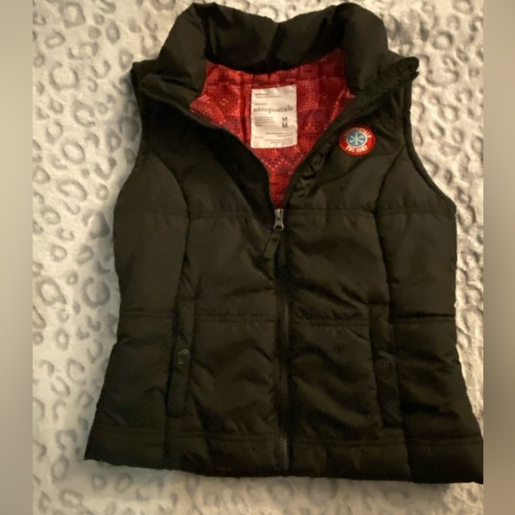 Aeropostale Black Detachable Hood Puffer Vest - Picture 5 of 9